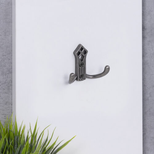 Крючок меб. двухрожковый мет. PALAZZO античное серебро AKS 81196