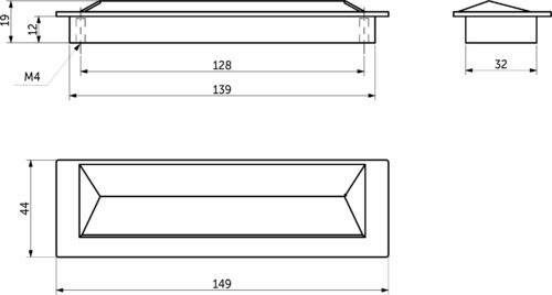 Ручка меб. врезная мет. TIARA 128 жемчужный черный, AKS 73760