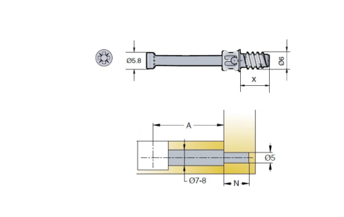 Эксцентриковая стяжка, комплект (009699+009435) 009699-885-K03