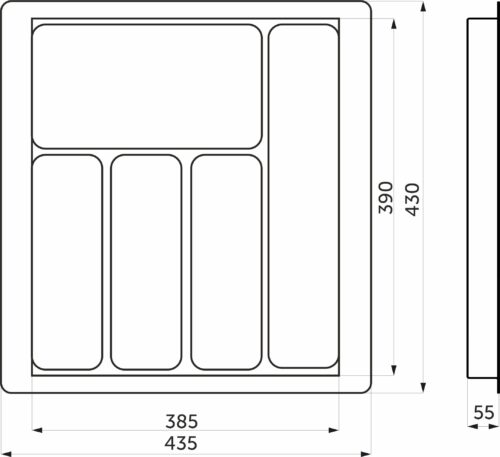 Лоток для столовых приборов 500 LINER 435*430, серый AKS 117223