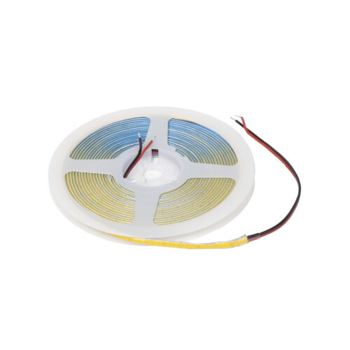 Лента светод COB - 12W/m, 24V, 5мм, 400 д/м, IP20, нейтр белый (4000K), 1100 Lm, узкая, 5м, 115320
