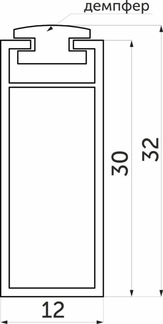 Штанга гардеробная прямоуг. FAME L-1000 с демпфером, графит браш AKS 113750