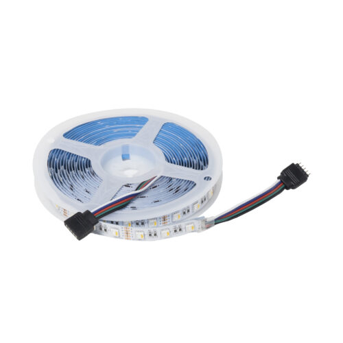 Лента светодиод RGBW - 10W/m, 12V, 12мм, 5050, 60 д/м, IP20, цветная + теплый белый - 5м, AKS 115352