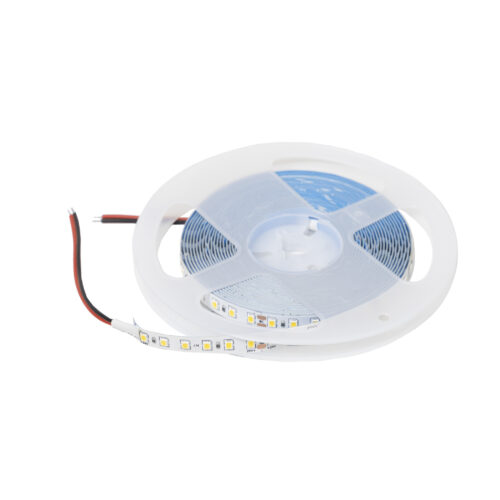 Лента светодиодная - 9,6W/m, 24V, 8мм, 2835, 120 д/м, IP20, теплый белый (3000K) - 5м, AKS 115308