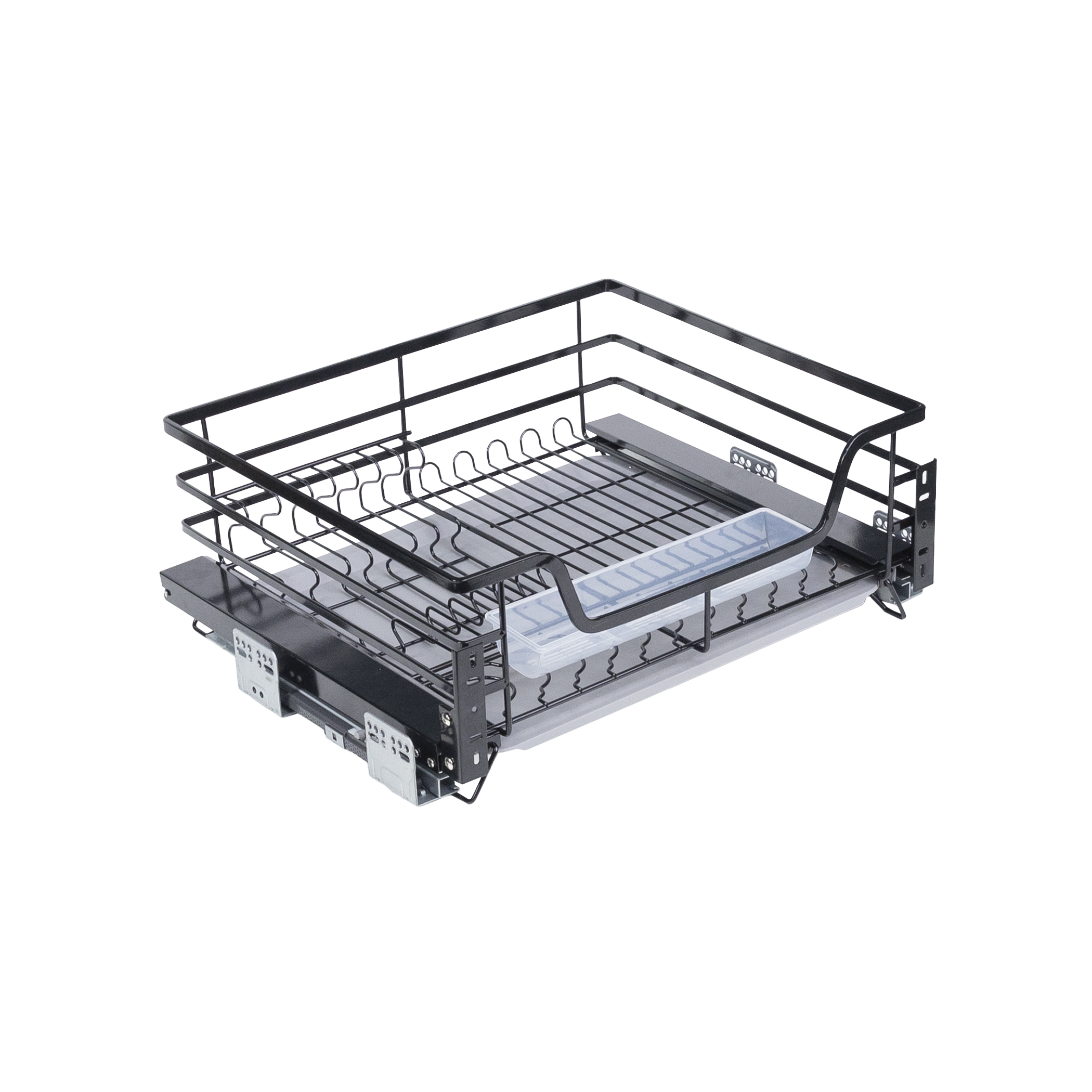 Выдвижная корзина-сушка 600 FLAT LINE, черный AKS 90621