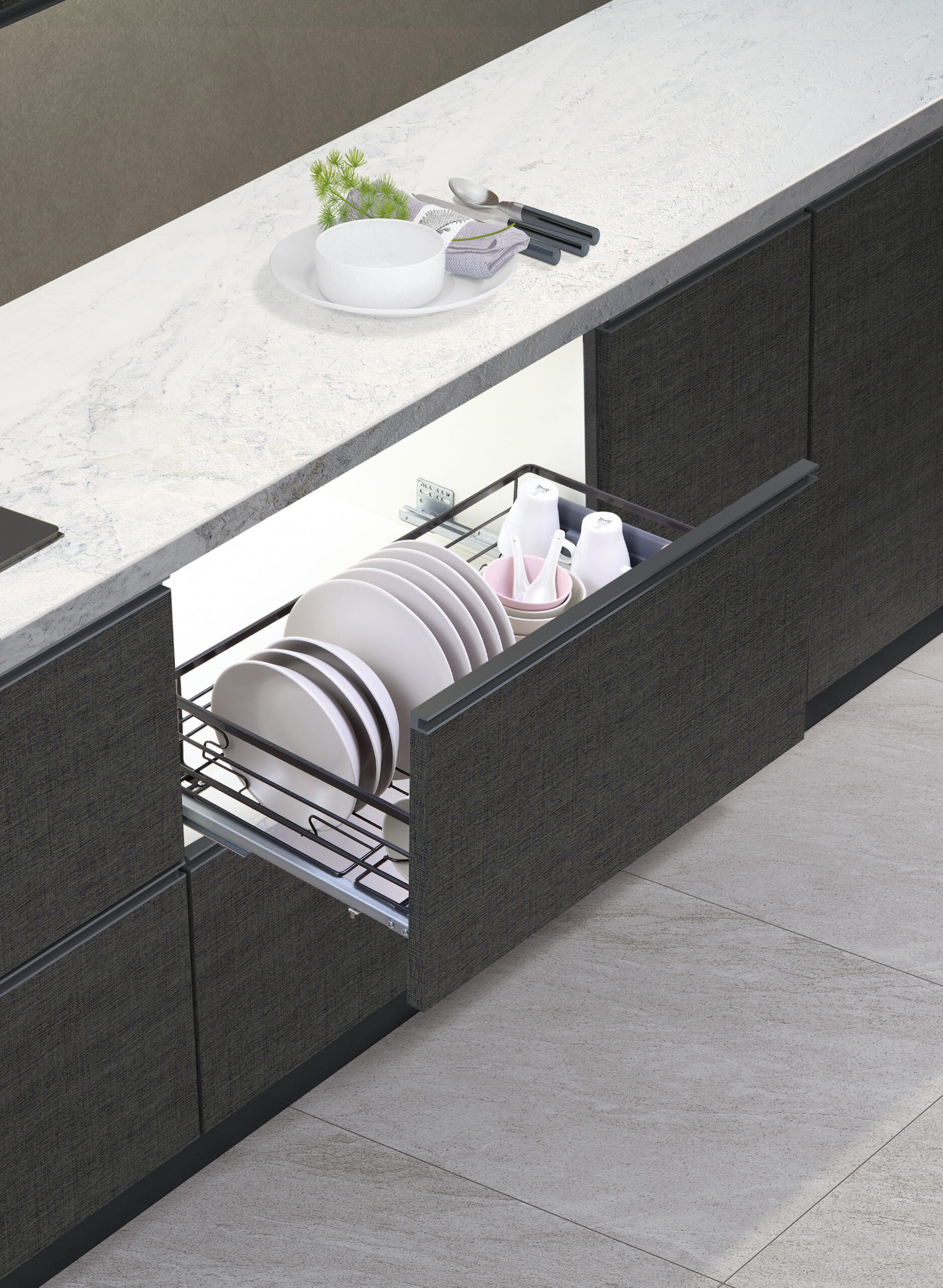 Выдвижная корзина-сушка 600 FLAT LINE, черный AKS 90621 — изображение 3