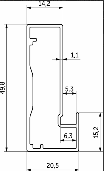 Профиль алюминиевый для рамочных фасадов Z-4 черный муар (L-6000) 117081