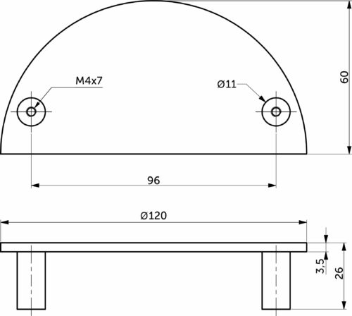 Ручка меб. скоба мет. NIGHT 96 брашированное золото, AKS 124232