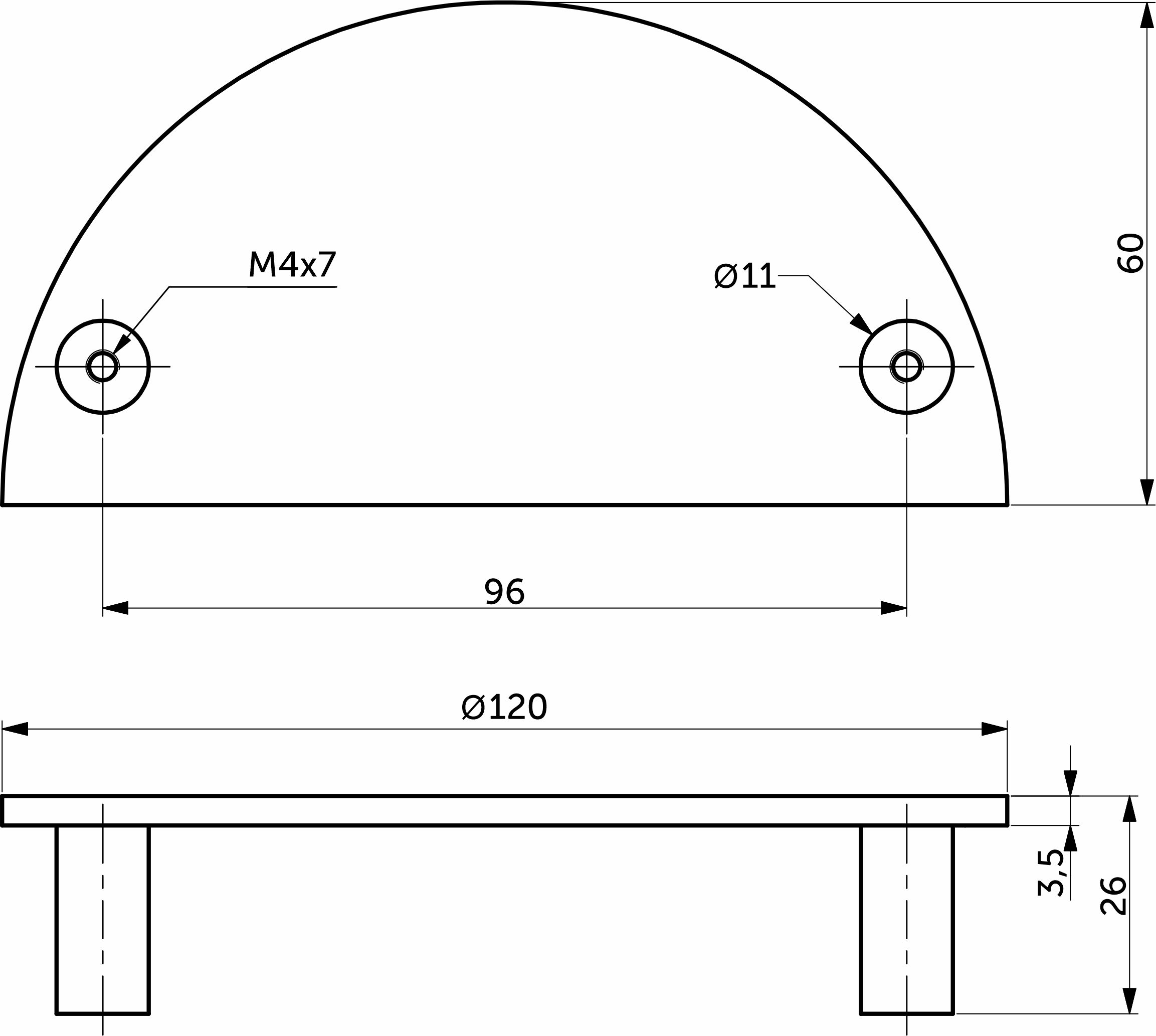 Ручка меб. скоба мет. NIGHT 96 брашированное золото, AKS 124232