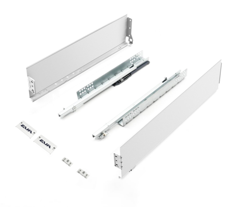 Комплект ящика EVA SlightBox частичное выдвижение с доводчиком 120х450 мм цвет белый 4120