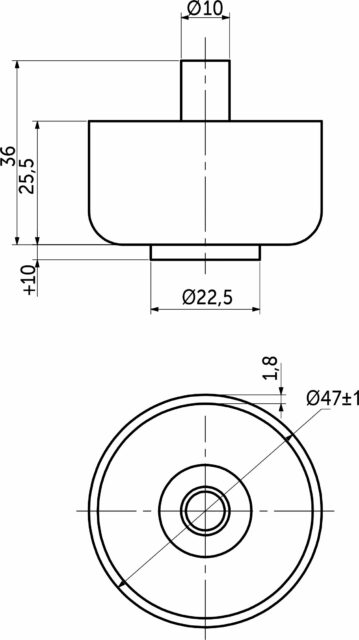 Опора меб. пласт. WPJA-22 h27 ( американка)  регул. черный AKS 51935
