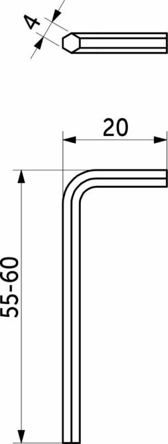 Ключ конфирматный 4,0мм L-образный AKS (упак.-2тыс.шт.) 12457