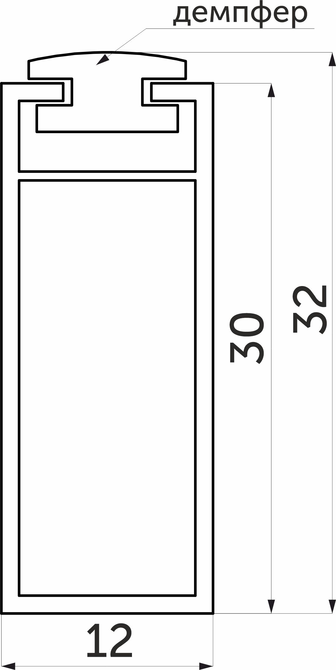 Штанга гардеробная прямоуг. FAME L-1000 с демпфером, черный браш AKS 113748