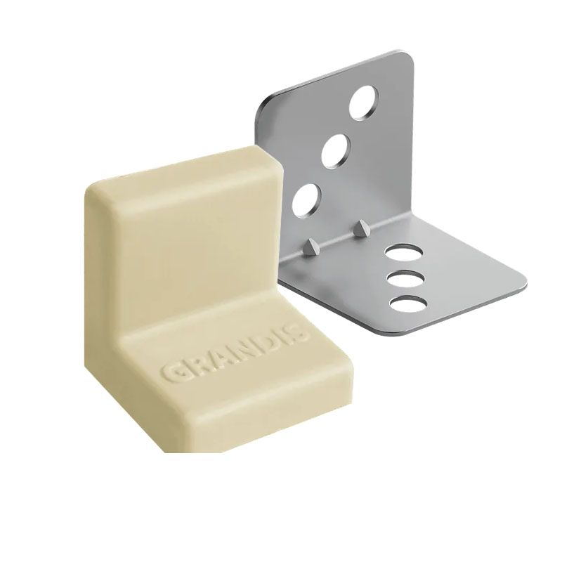 Уголок крепежный металл. с пластиковой крышкой GRANDIS (25х25х25) орех 0013015