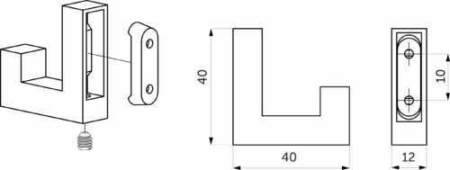 Крючок меб. однорожковый мет. BENZ черный матовый AKS 80664