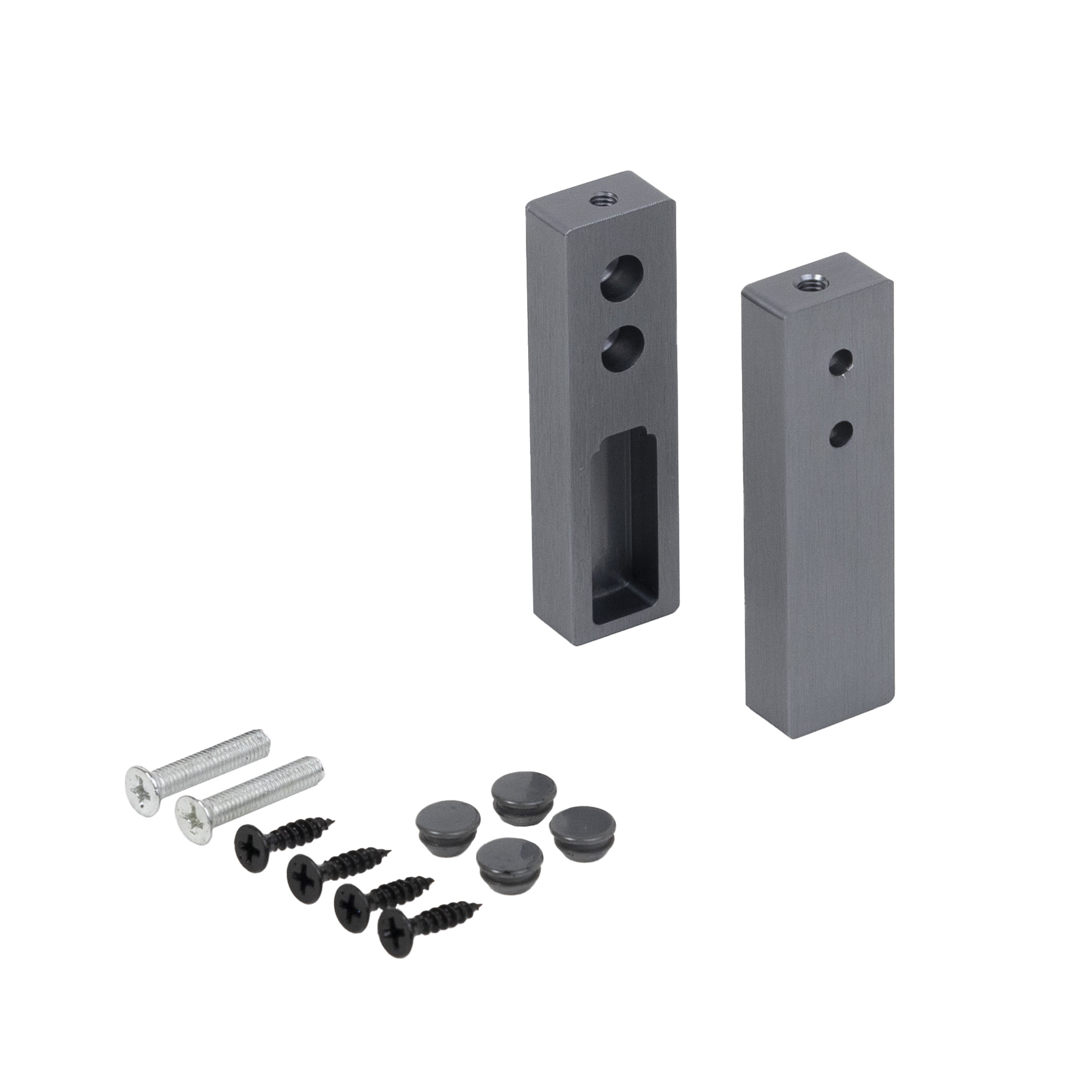 Держатель штанги гардеробной прямоуг. FAME/1 концевой, графит браш AKS 113734 — изображение 2