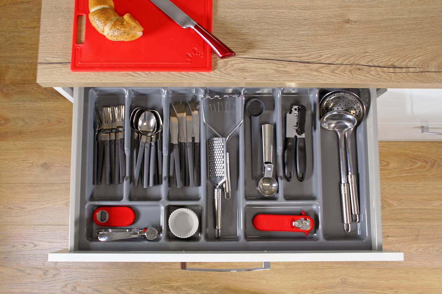 Лоток для столовых приборов UNI 80 730X430 пластмасса серый TE13.2505.05.036 0693