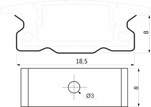 Держатель для врезного профиля LIRA-1707, AKS 77267