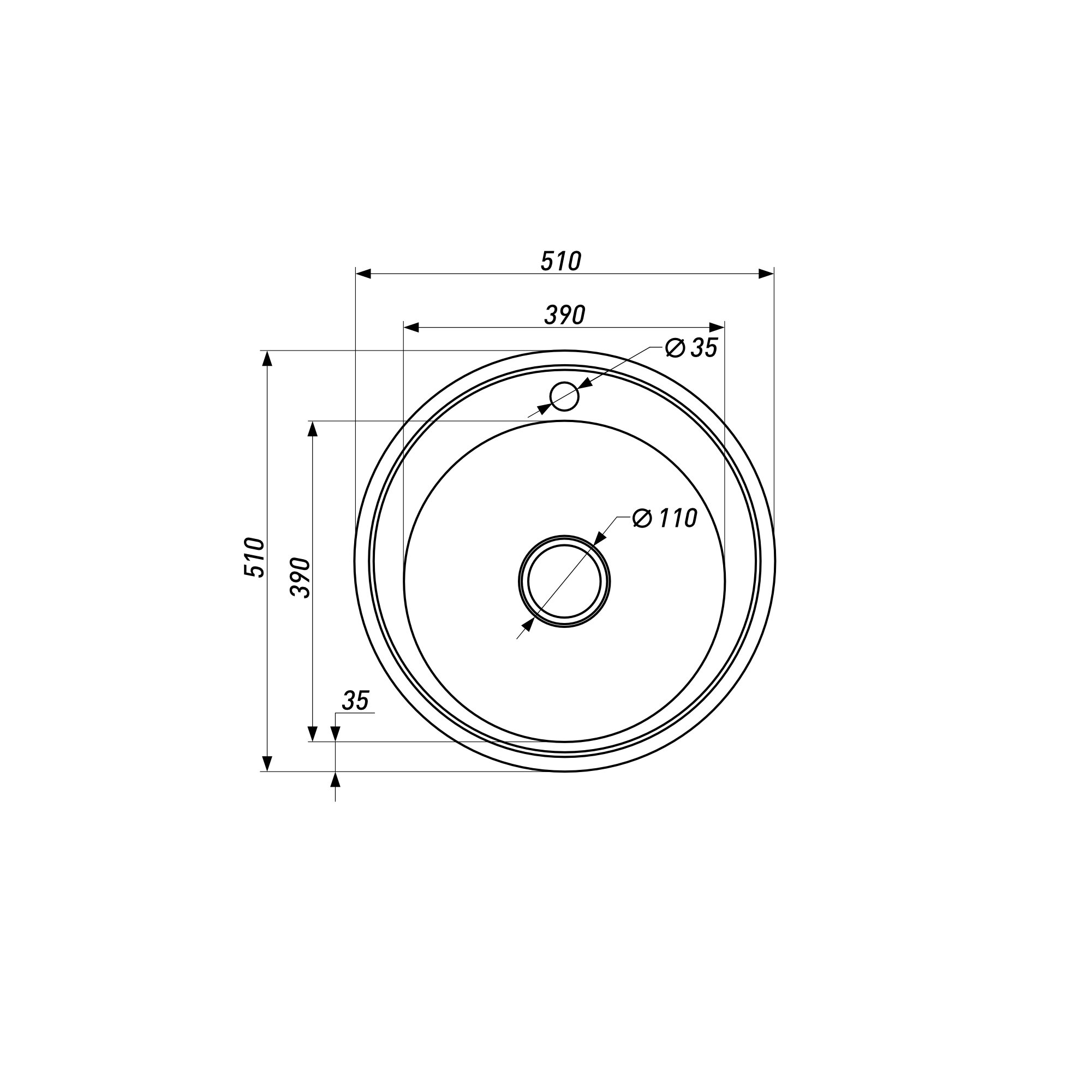 Мойка круглая D-51 (0,8-180) 3177 — изображение 2