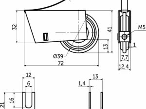 Комплект роликов SENATOR открытый для 1 раздвижной двери GRIDLI 50 кг 108913