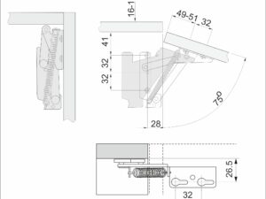 Подъемный механизм верхний AKS JUNIOR 13321