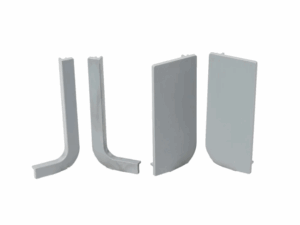 Комплект торц. загл.(открытых и сплош.) Г-обра. проф.  Gola FIRMAX(4 час.)пластик, серый FRM9200.06