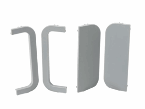 Комп. торц. загл. (открыт и сплошн) П-образн. проф. Gola FIRMAX(4 части), пластик, серый FRM9201.06