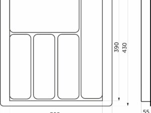 Лоток для столовых приборов 500 LINER 435*430, белый AKS 117209