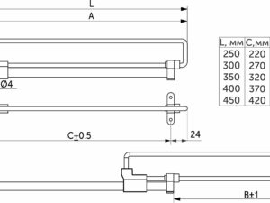 Выдвижная вешалка L-300, хром/черный GRIDLI 113951