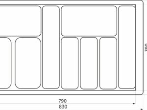 Лоток для столовых приборов 900 LINER 830*430, белый AKS 117244