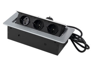 Выдвижной удлинитель NOVA, 3 розетки, алюминий, AKS 78892