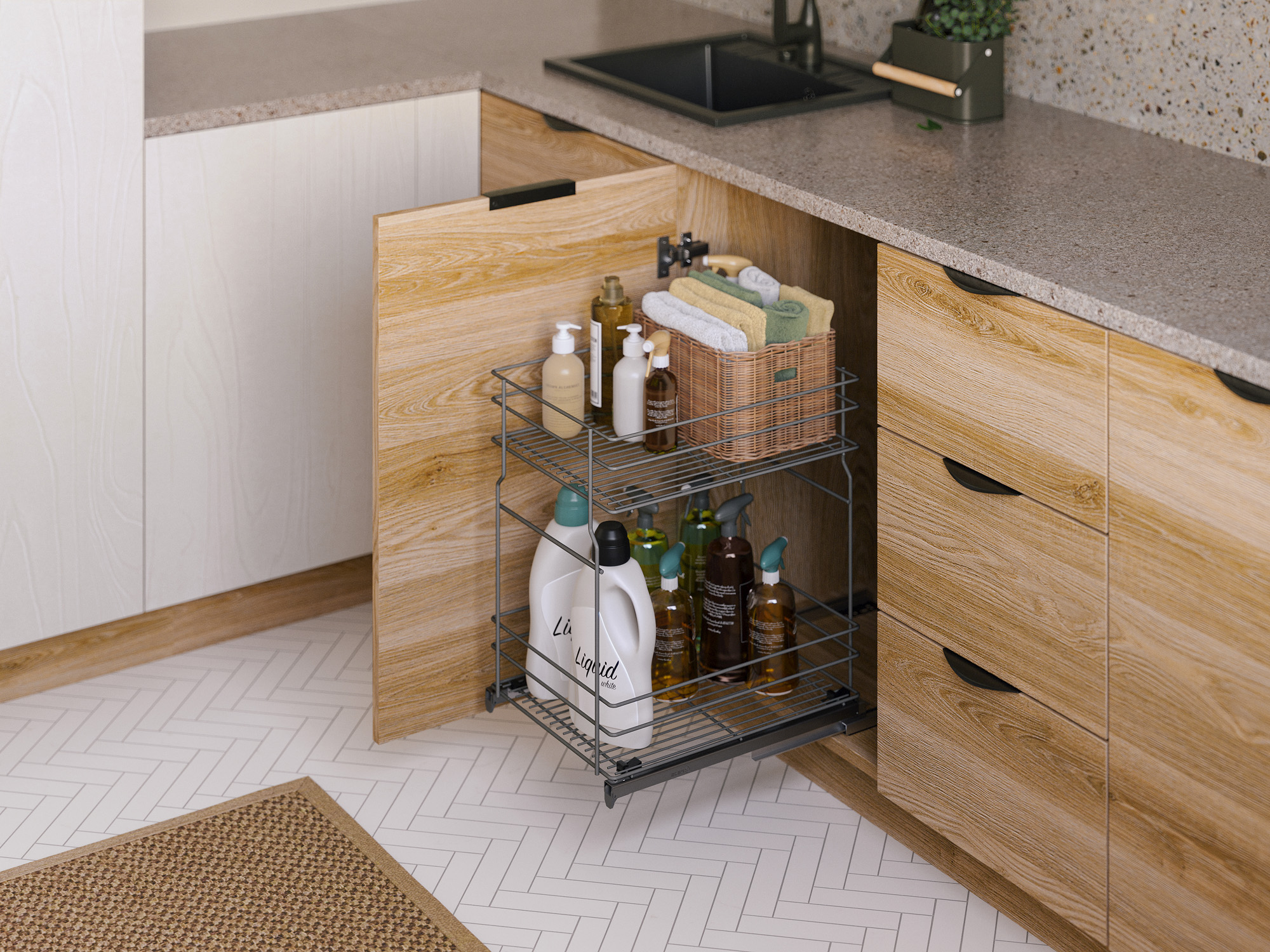 Корзина для Карго Мини нижнего Вариант Мульти 500 2 уровня металл оцинк WE29.0007.01.062 1748