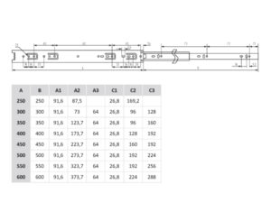 Шариковые направляющие полного выдвижения 400мм Н=35 (20шт вл)  10420