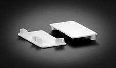 Комплект торцевых заглушек закрытого типа Г-образн. (2 части:L+R), пластик Серый 15116