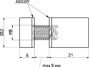 Крепление дистанционное мет. АК258 D12 черный матовый AKS 119134
