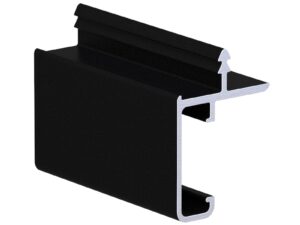 Профиль врезной в верхнюю базу с пазом под светодиод. черный матовый RAL9005 1 метр АВД-4462 1326