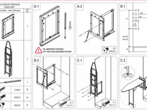 S-6611-A Встроенная гладильная доска, Starax, (150х340х1480 мм), антрацит 071581