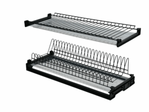 Сушилка для посуды  800 мм с алюмин. рамкой, 2 поддонами, черный (вариант 5) 26305