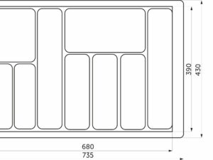 Лоток для столовых приборов 800 LINER 735*430, графит AKS 117237