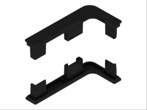 Комплект черных открытых заглушек для Г-образного профиля (2 шт.) 2189