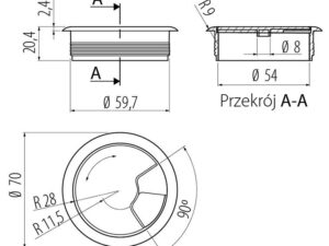 Заглушка кабель-канала пластик венге  2454