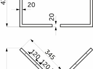Подстолье TRES h432, черный AKS (1компл=2шт) 81818