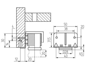 Опора регулируемая металлическая 30000Z200A2  D38, H30 CAMAR (100кг) 7151