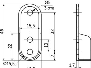 Держатель трубы овальной (сталь), белый AKS 112486