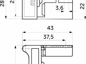 Петля д/стекла непроходная левая+правая хром AKS 44743
