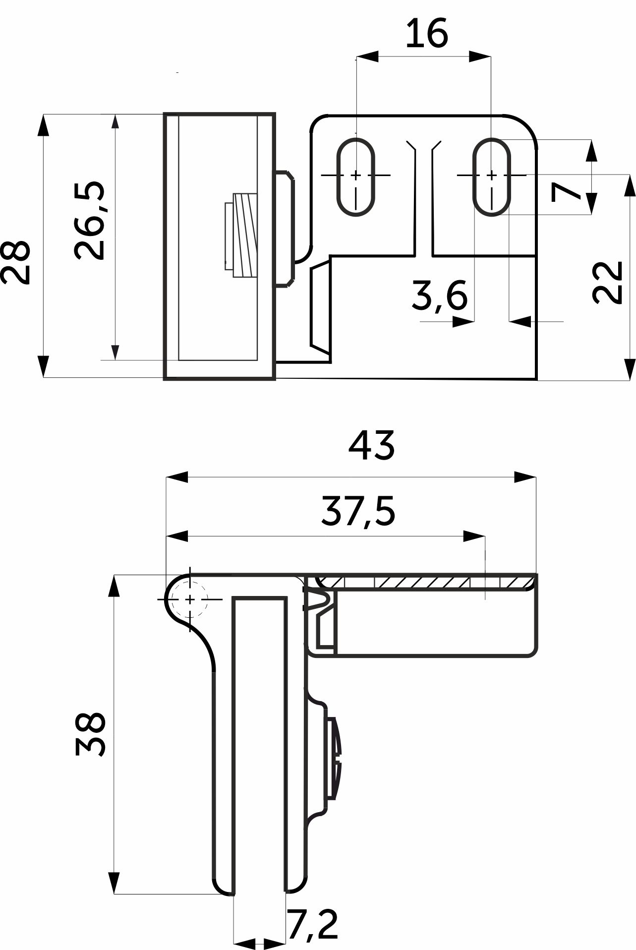 Петля д/стекла непроходная левая+правая хром AKS 44743