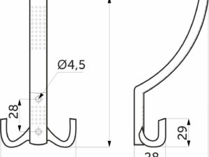 Крючок меб. трехрожковый мет. WP11 черный AKS 95691