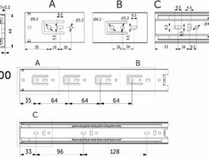 Направляющая шариковая L-300 h=45 AKS A 22295
