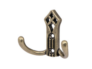 Крючок меб. двухрожковый мет. PALAZZO античная латунь AKS 81197