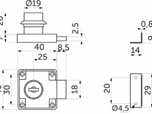 Замок для распашной двери механический 138, черный, AKS 117298